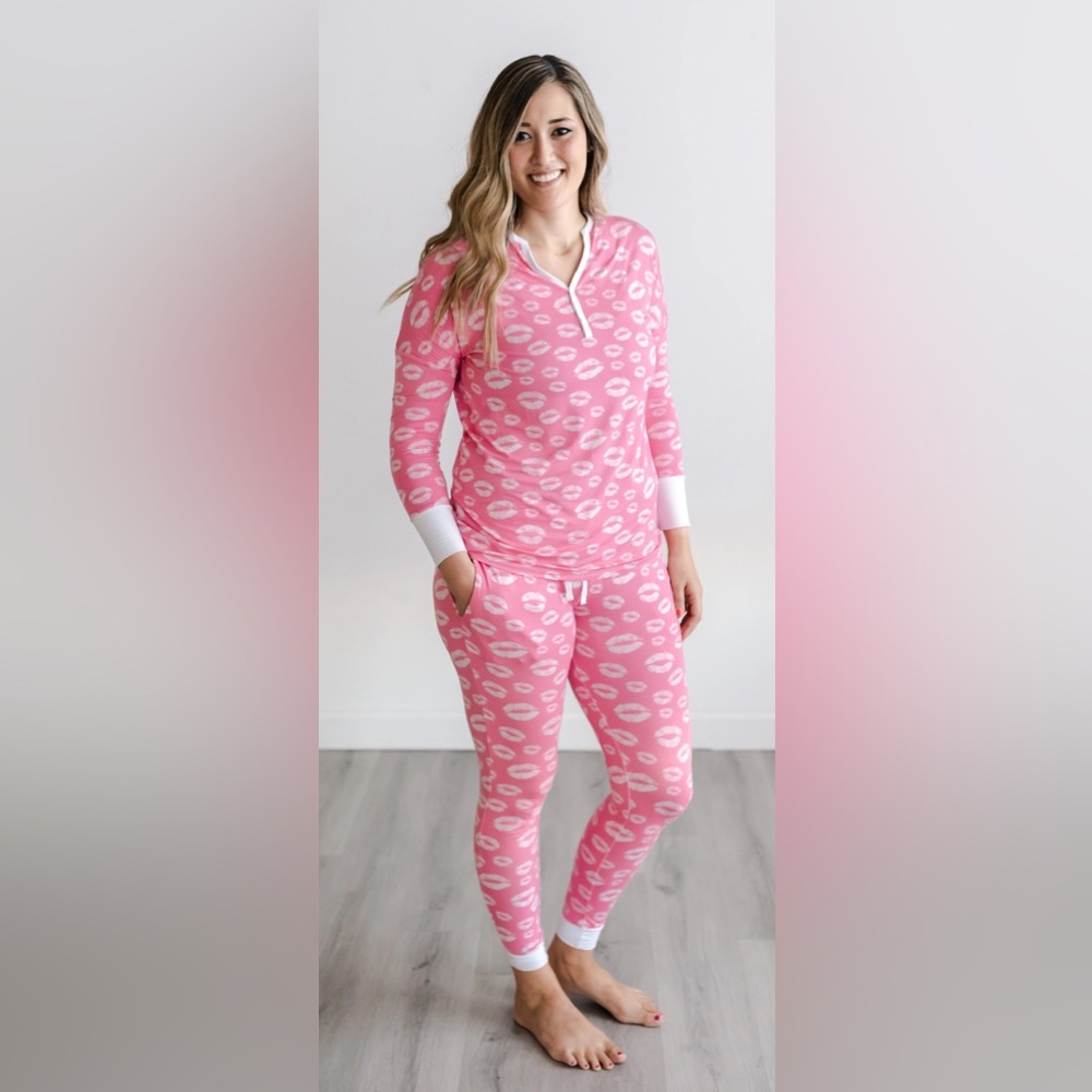 Little Sleepies Pink Kisses Bamboo Pajama Set